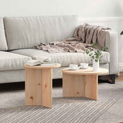 vidaXL Salontafel 2 pcs Naturel 49 x 49 x 28 cm Massief grenenhout