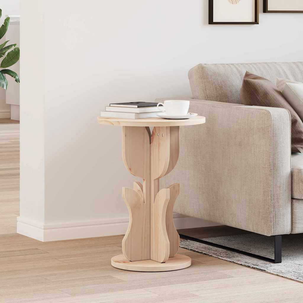 vidaXL Bijzettafel Naturel 39.5 x 39.5 x 53.5 cm Massief grenenhout