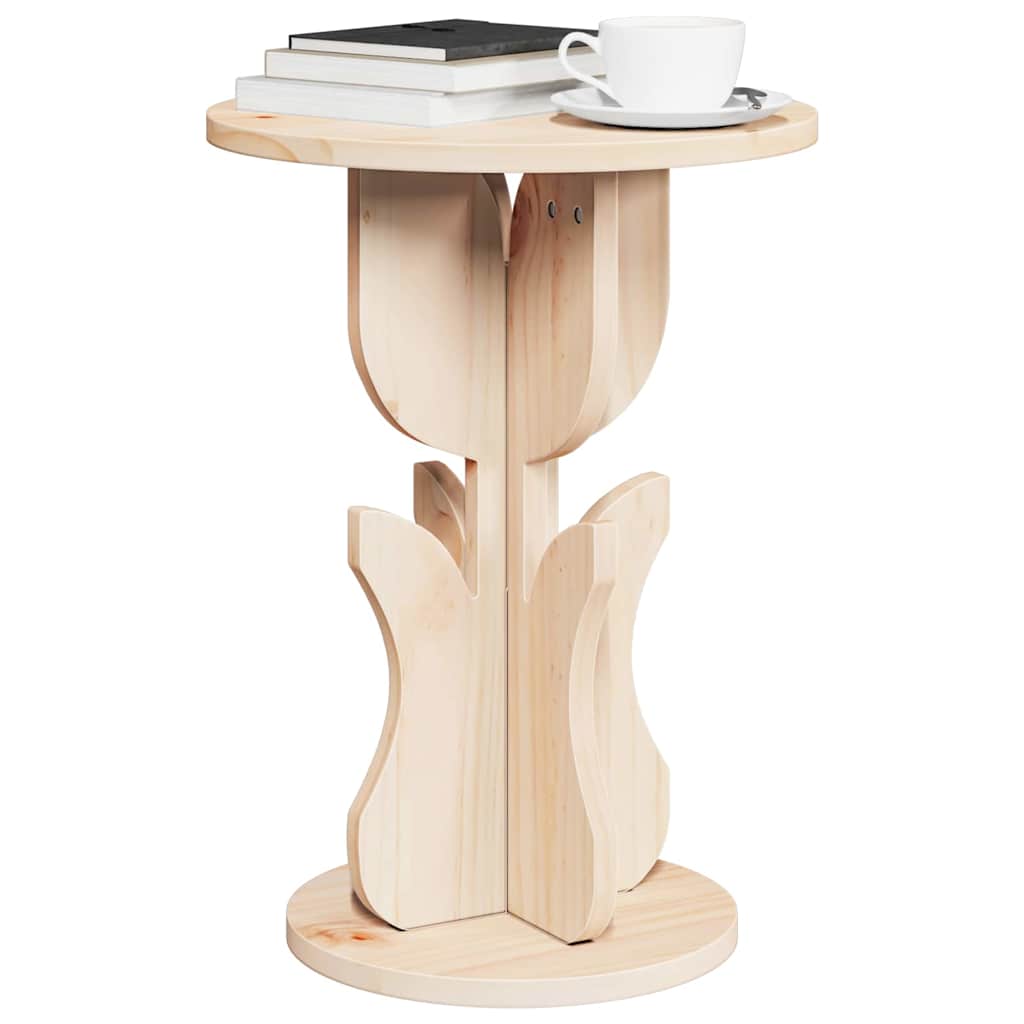 vidaXL Bijzettafel Naturel 39.5 x 39.5 x 53.5 cm Massief grenenhout