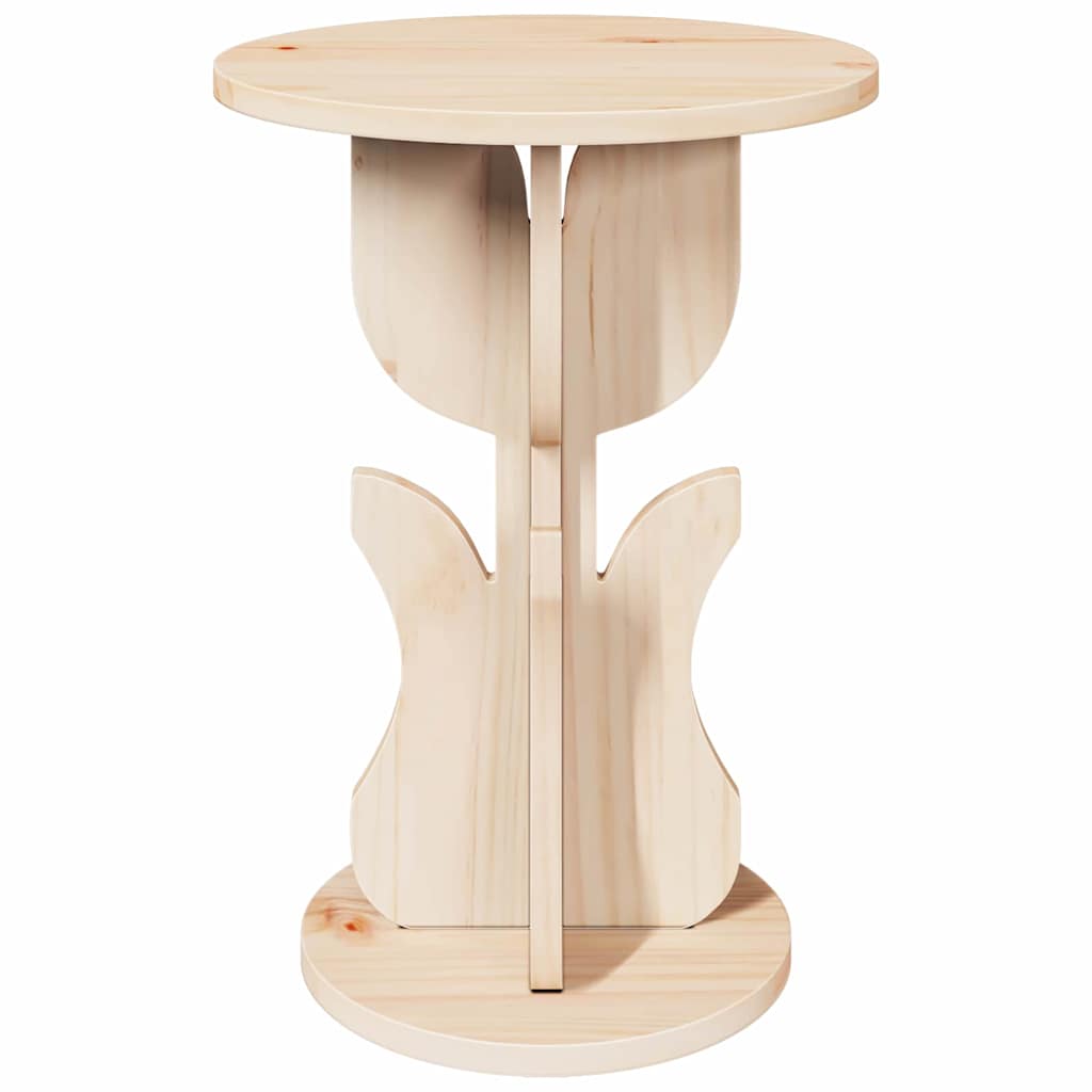 vidaXL Bijzettafel Naturel 39.5 x 39.5 x 53.5 cm Massief grenenhout