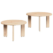 vidaXL Salontafel 2 pcs Naturel 47.5 x 47.5 x 27 cm Massief grenenhout