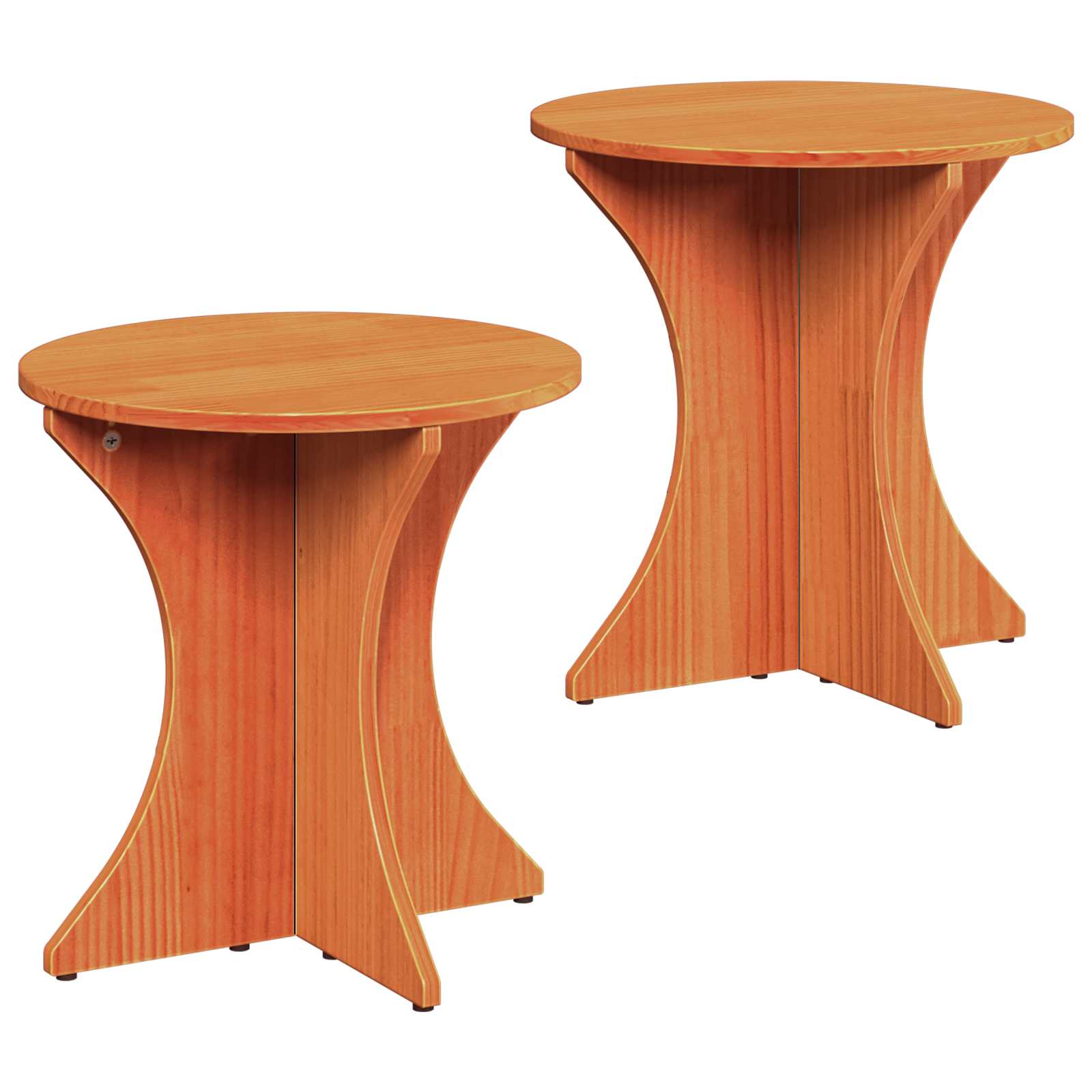 vidaXL Salontafel 2 pcs Natuurlijk 46 x 46 x 47 cm Massief grenenhout