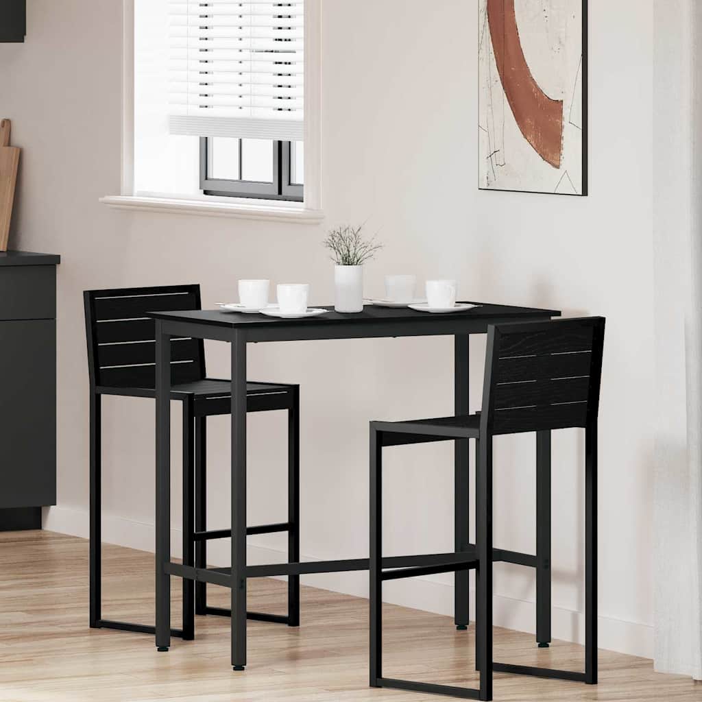 vidaXL Tafel Zwart Eiken 100 x 40 x 100,5 cm Engineered hout en staal