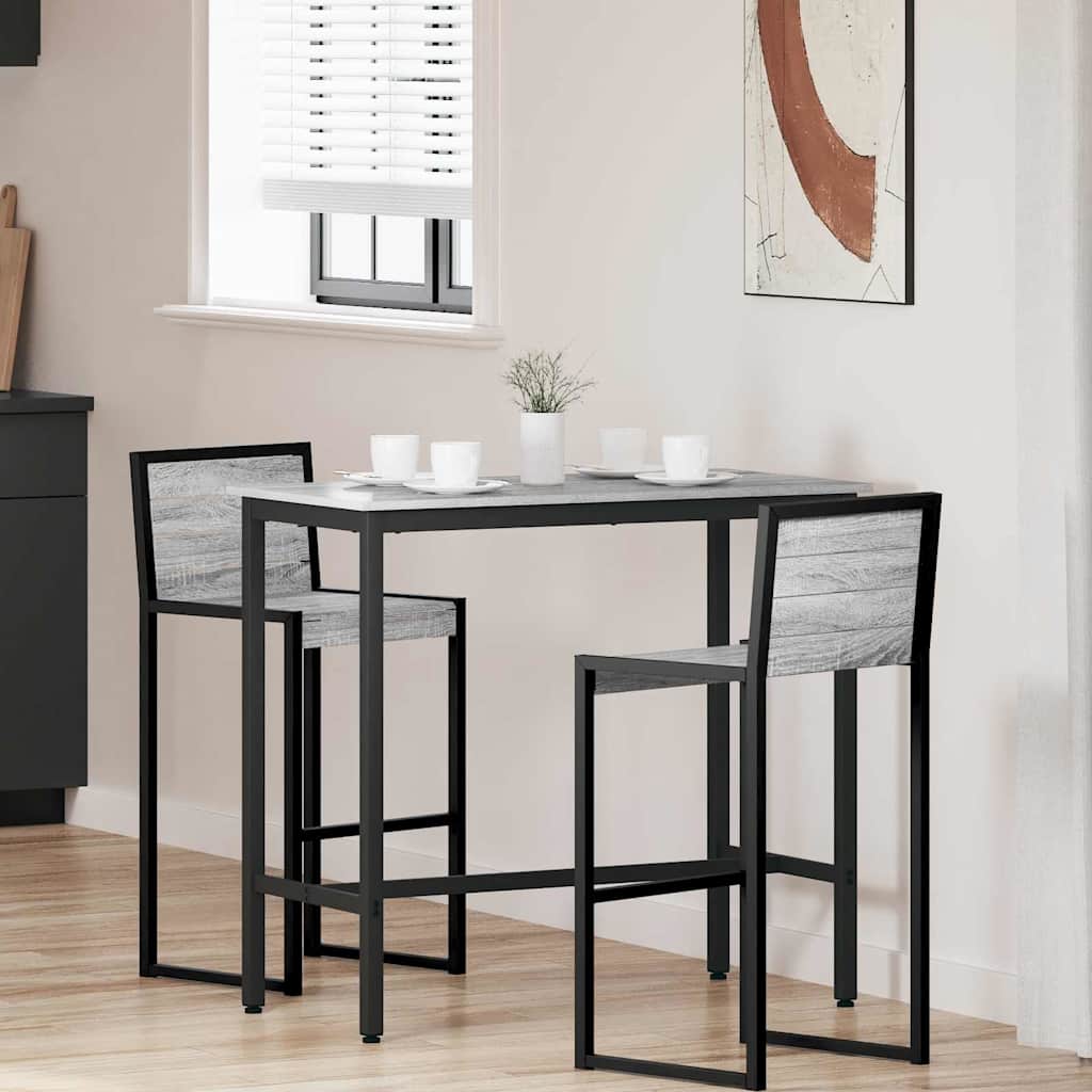 vidaXL Tafel Zwart Eiken 100 x 40 x 100,5 cm Engineered hout en staal
