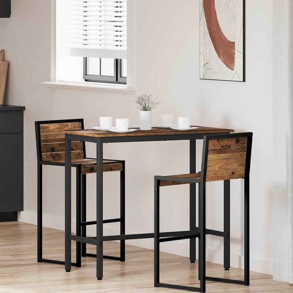 vidaXL Tafel Zwart Eiken 100 x 40 x 100,5 cm Engineered hout en staal