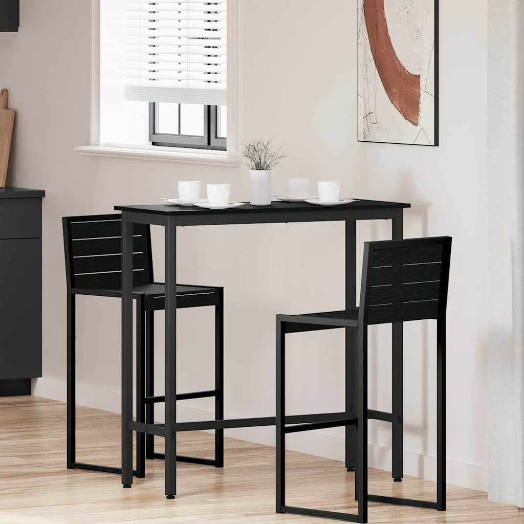 vidaXL Tafel Zwart Eiken 100 x 40 x 100,5 cm Engineered hout en staal