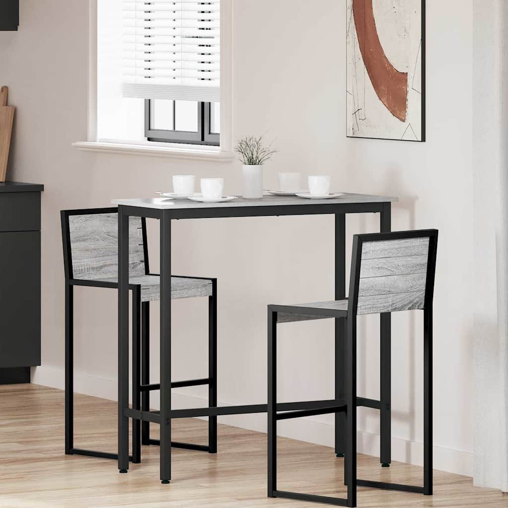 vidaXL Tafel Zwart Eiken 100 x 40 x 100,5 cm Engineered hout en staal