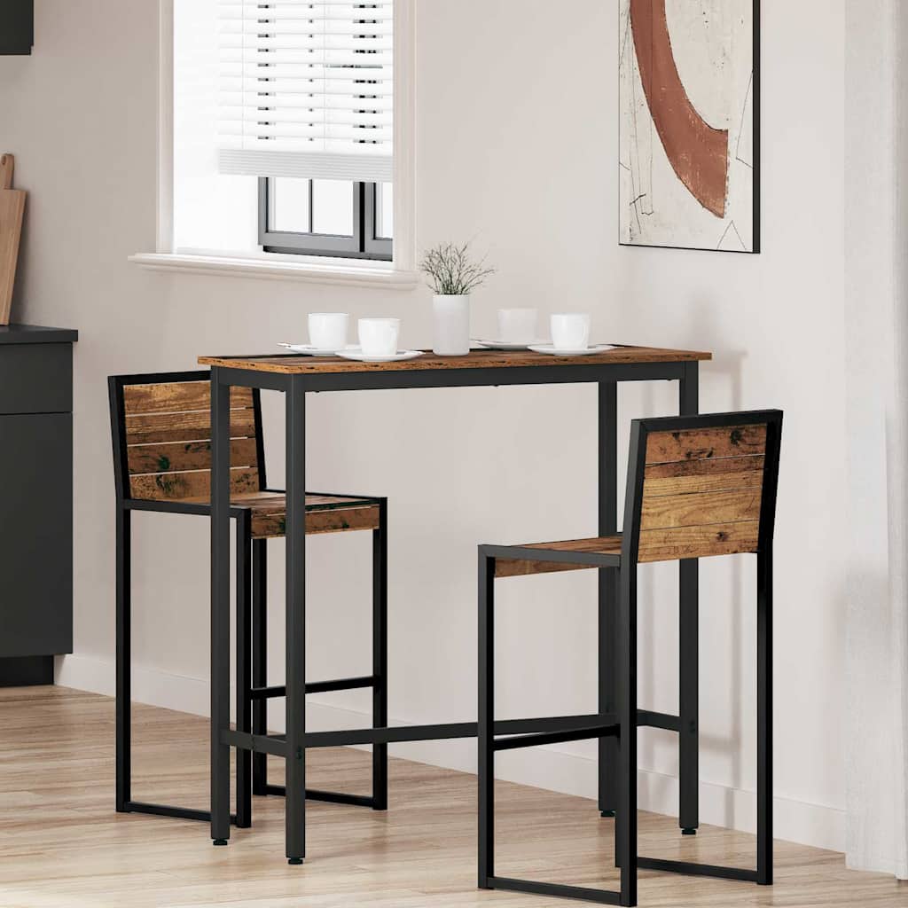 vidaXL Tafel Zwart Eiken 100 x 40 x 100,5 cm Engineered hout en staal