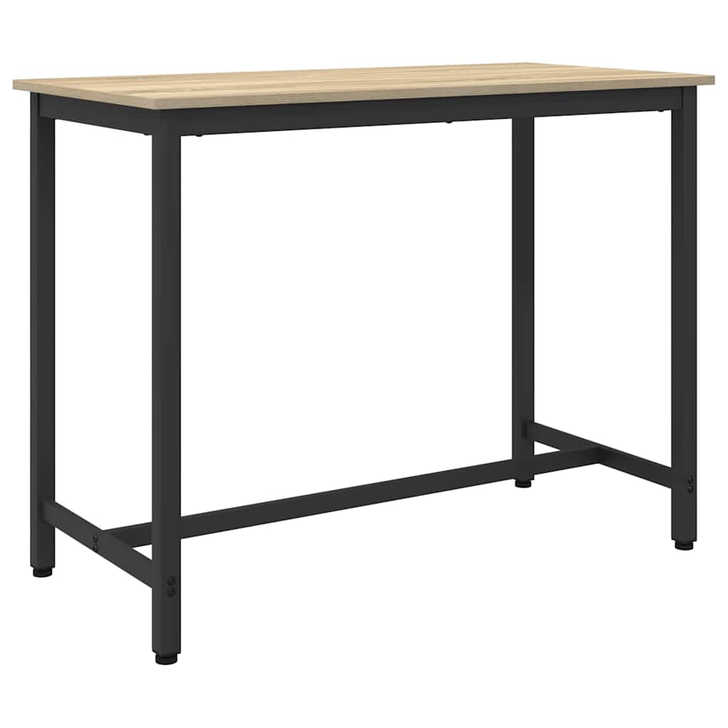 vidaXL Tafel Zwart Eiken 100 x 50 x 76,5 cm Engineered hout en staal