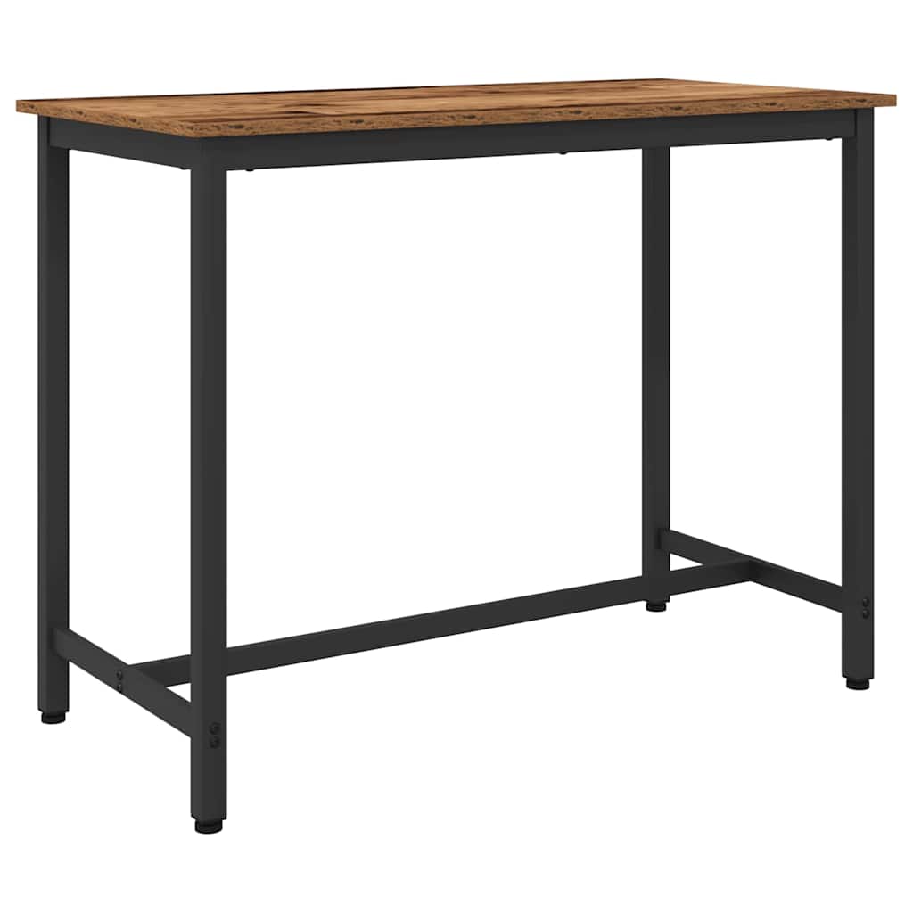 vidaXL Tafel Zwart Eiken 100 x 50 x 76,5 cm Engineered hout en staal