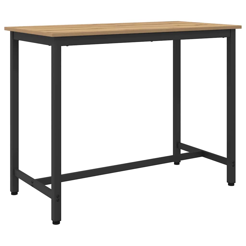 vidaXL Tafel Zwart Eiken 100 x 50 x 76,5 cm Engineered hout en staal