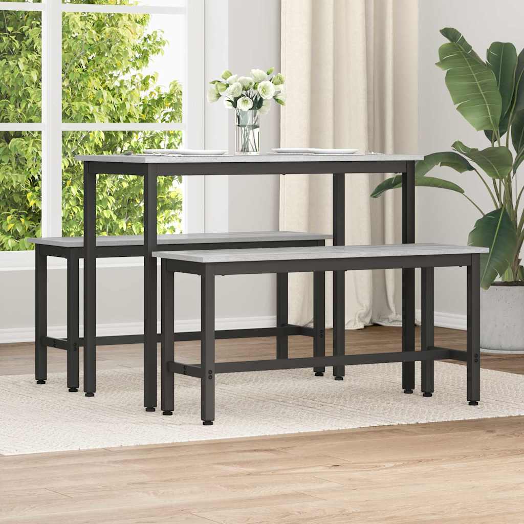 vidaXL Eetbank Zwart Eiken 100 x 32,5 x 48,5 cm