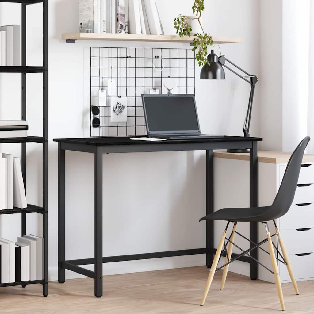 vidaXL Tafel Zwart Eiken 80 x 50 x 76,5 cm Engineered hout en staal
