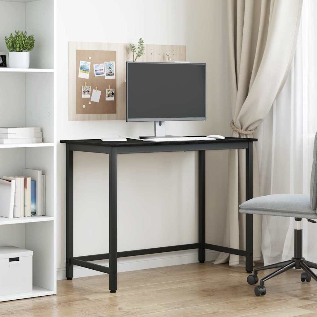 vidaXL Tafel Zwart Eiken 80 x 50 x 76,5 cm Engineered hout en staal