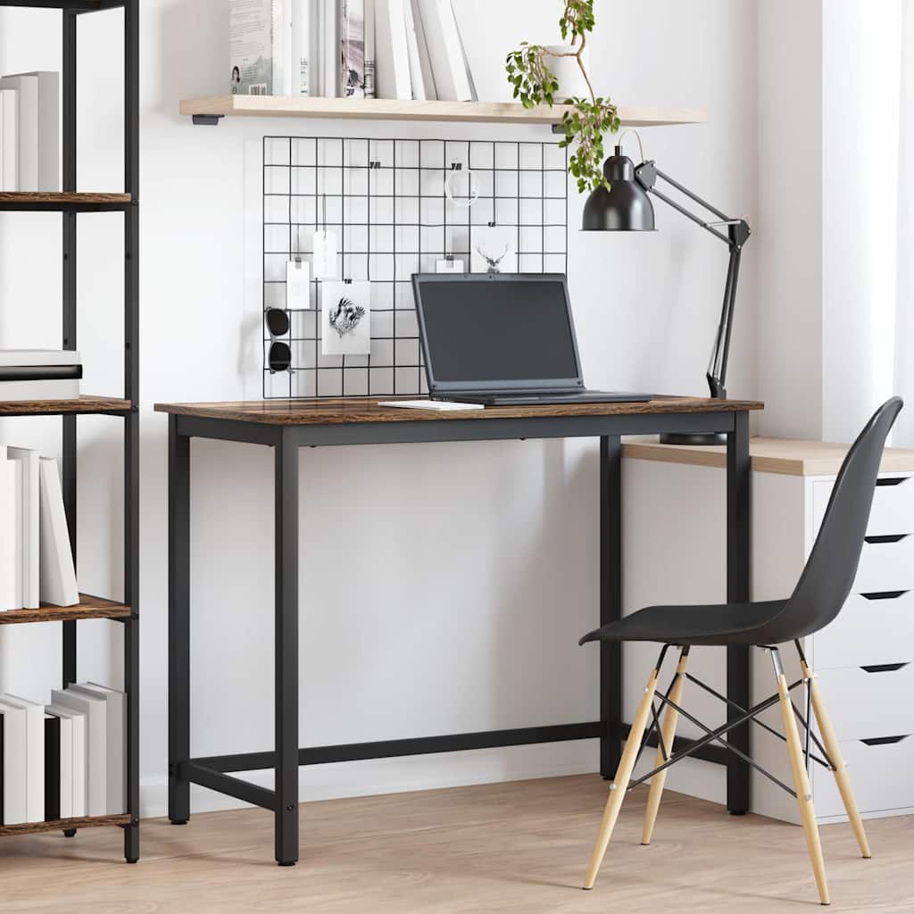 vidaXL Tafel Zwart Eiken 80 x 50 x 76,5 cm Engineered hout en staal