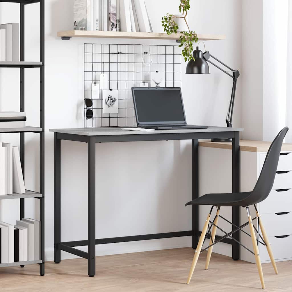 vidaXL Tafel Zwart Eiken 80 x 50 x 76,5 cm Engineered hout en staal