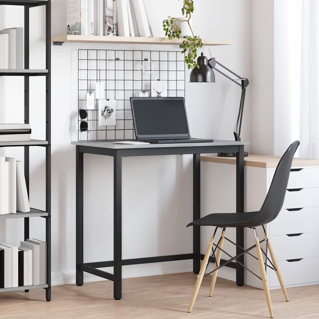 vidaXL Tafel Zwart Eiken 80 x 50 x 76,5 cm Engineered hout en staal