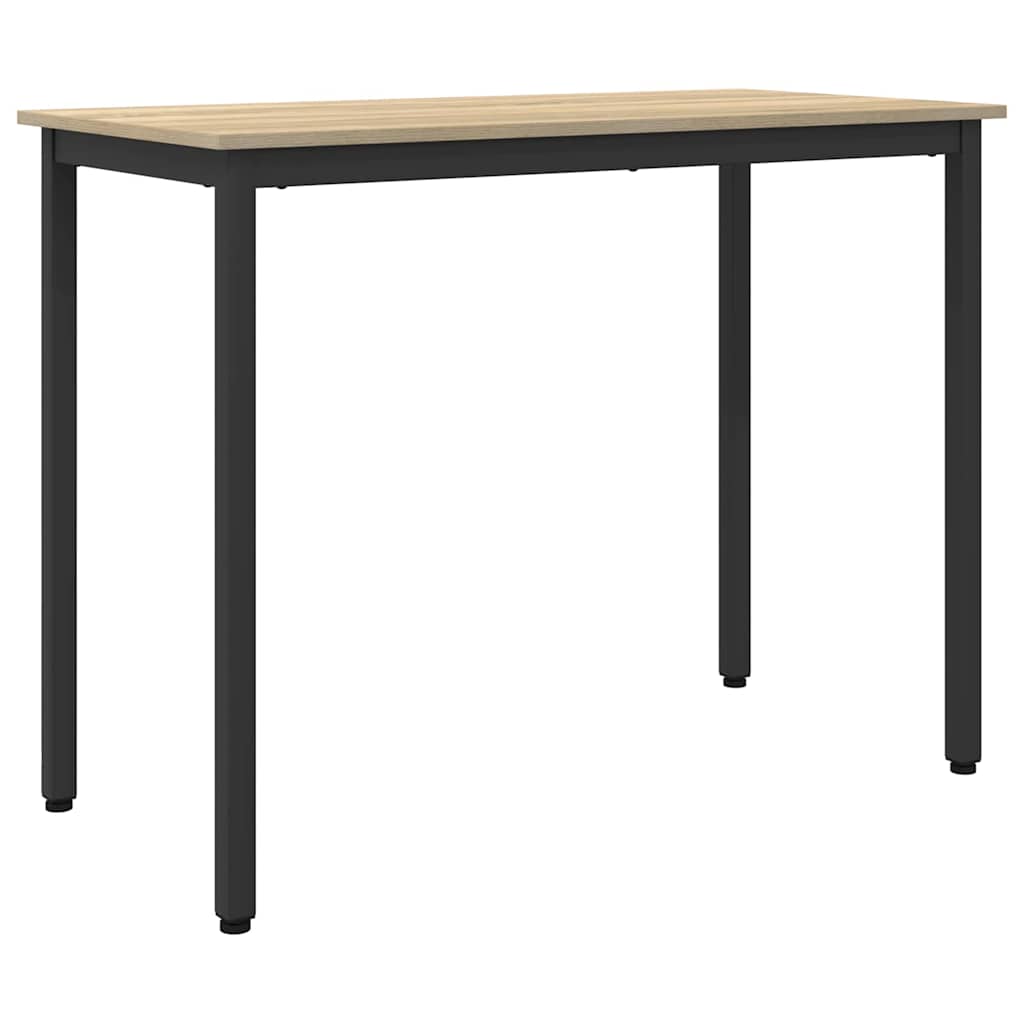 vidaXL Tafel Zwart Eiken 100 x 50 x 76,5 cm Engineered hout en staal