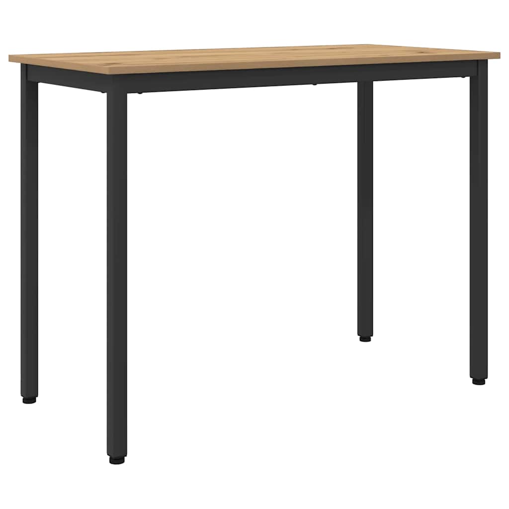 vidaXL Tafel Zwart Eiken 100 x 50 x 76,5 cm Engineered hout en staal