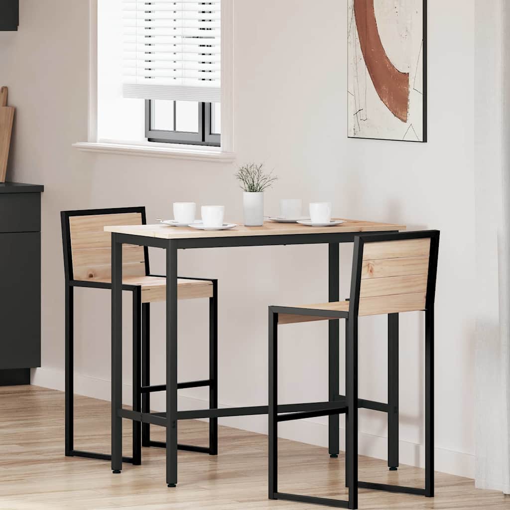 vidaXL Tafel Naturel 100 x 50 x 91 cm Engineered hout en staal