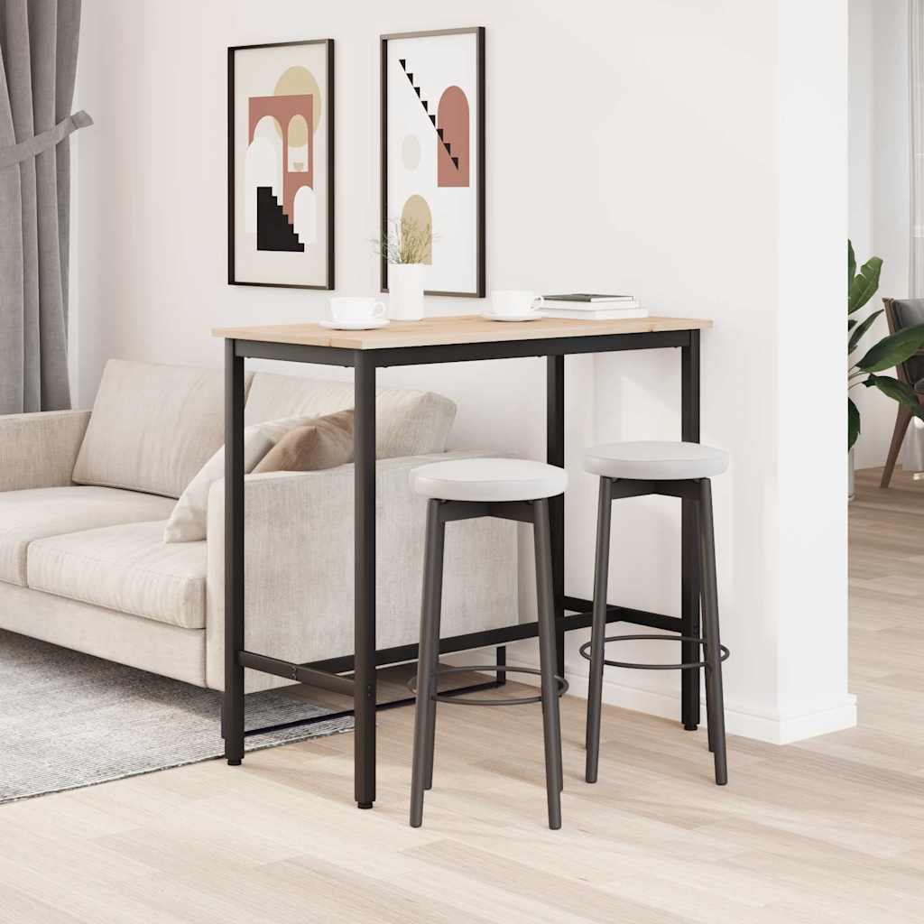 vidaXL Tafel Naturel 100 x 50 x 91 cm Engineered hout en staal