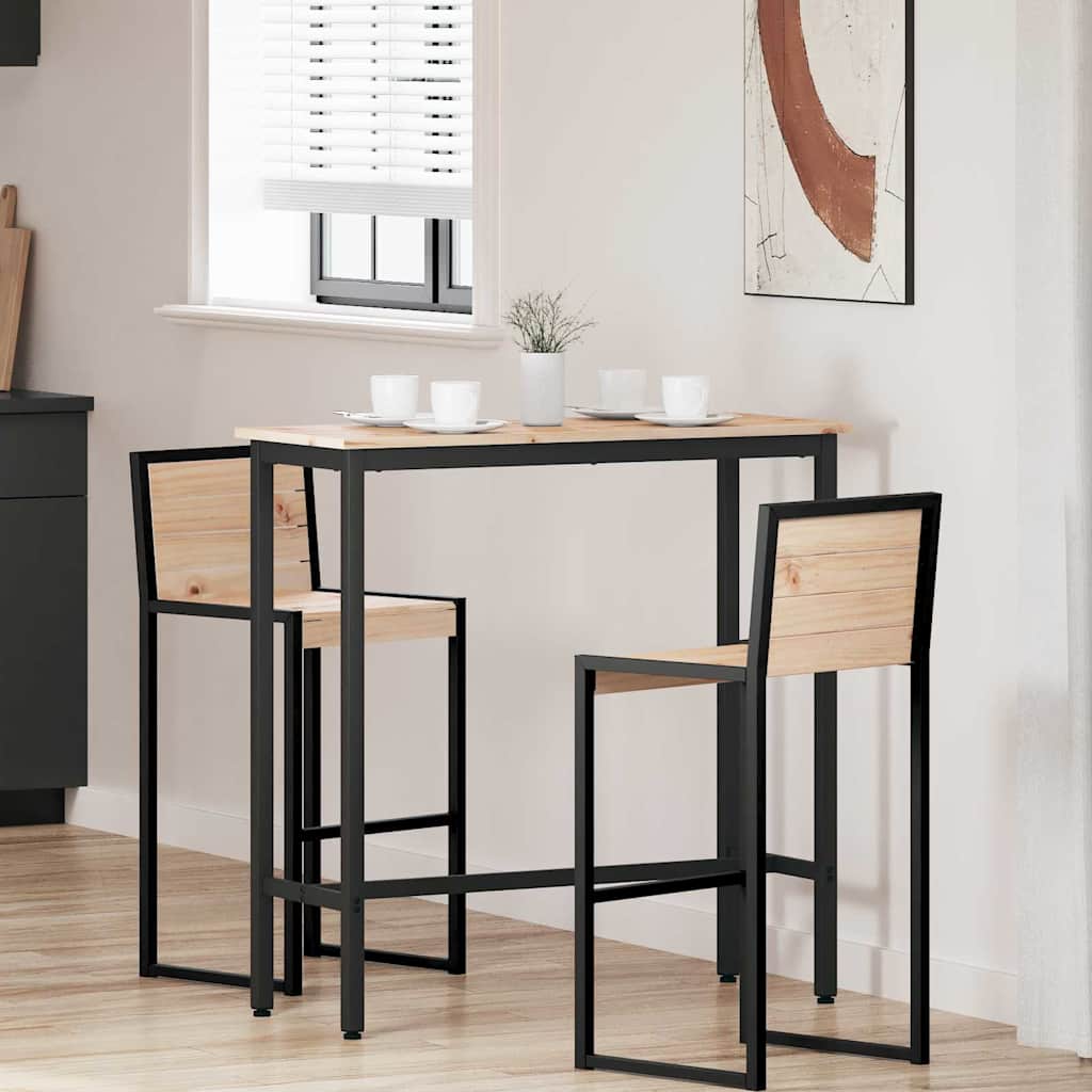 vidaXL Tafel Naturel 100 x 50 x 91 cm Engineered hout en staal