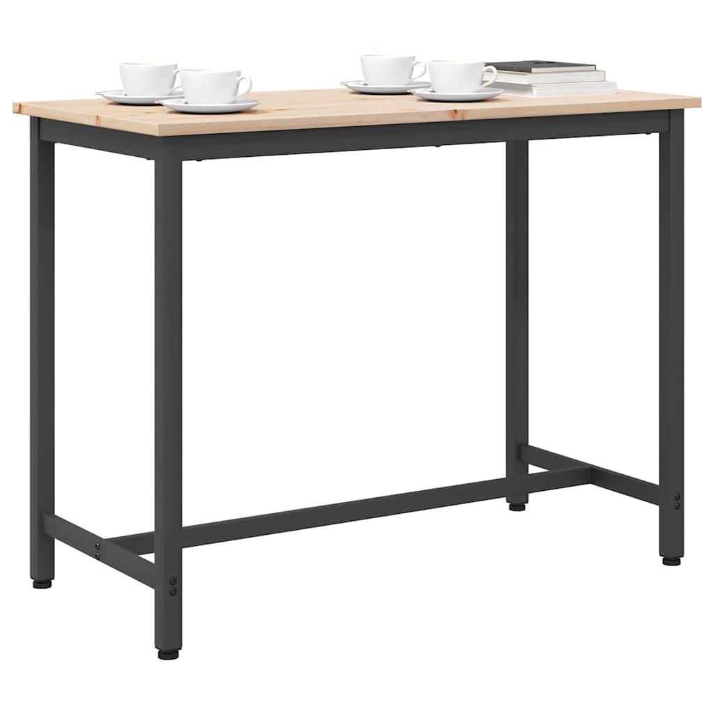 vidaXL Tafel Naturel 100 x 50 x 77 cm Engineered hout en staal
