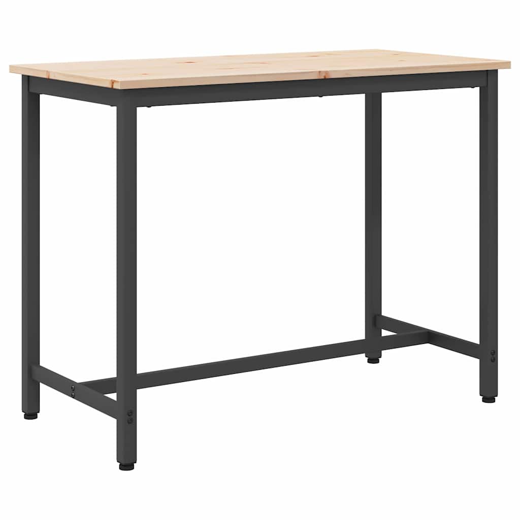 vidaXL Tafel Naturel 100 x 50 x 77 cm Engineered hout en staal