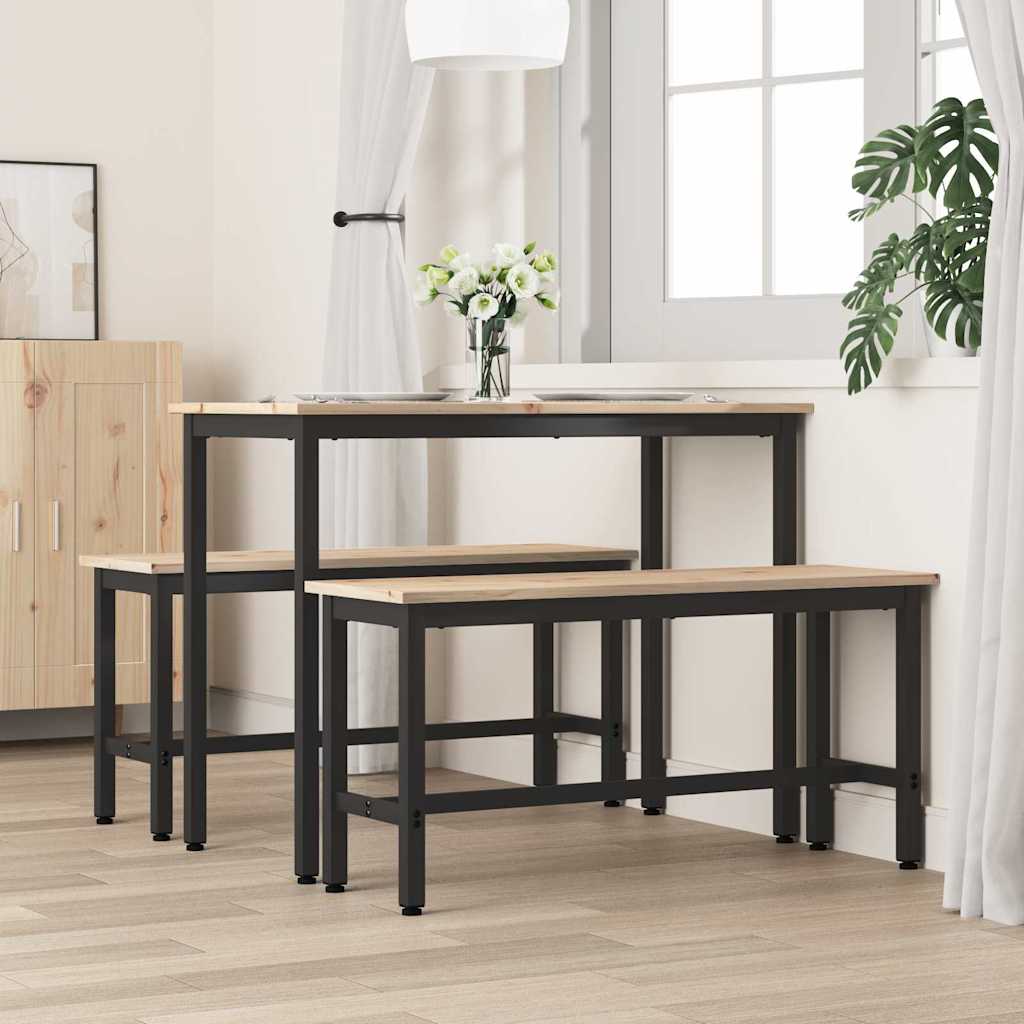 vidaXL Eetbank Naturel 100 x 32,5 x 49 cm Massief grenenhout