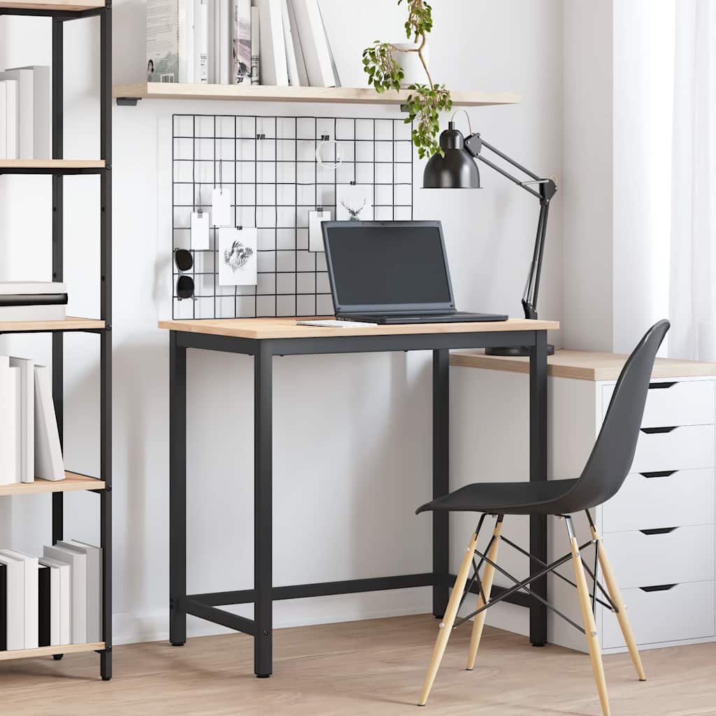 vidaXL Tafel Naturel 80 x 50 x 77 cm Engineered hout en staal