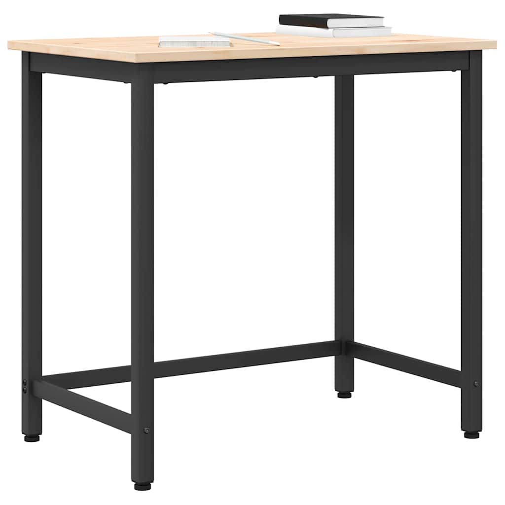 vidaXL Tafel Naturel 80 x 50 x 77 cm Engineered hout en staal