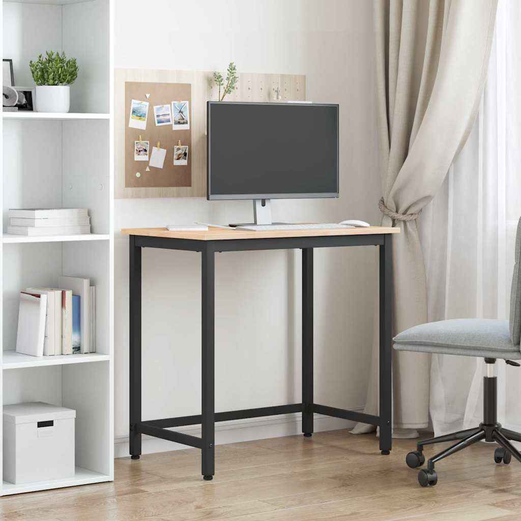 vidaXL Tafel Naturel 80 x 50 x 77 cm Engineered hout en staal