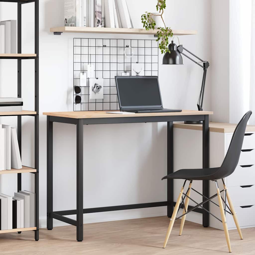 vidaXL Tafel Naturel 80 x 50 x 77 cm Engineered hout en staal