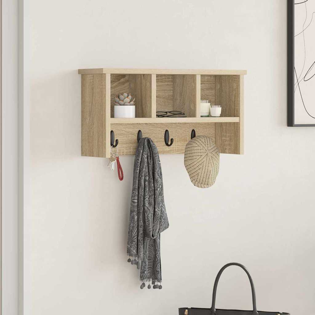 vidaXL Wandgemonteerde kapstok Wit 50 x 16 x 26 cm Bewerkt hout