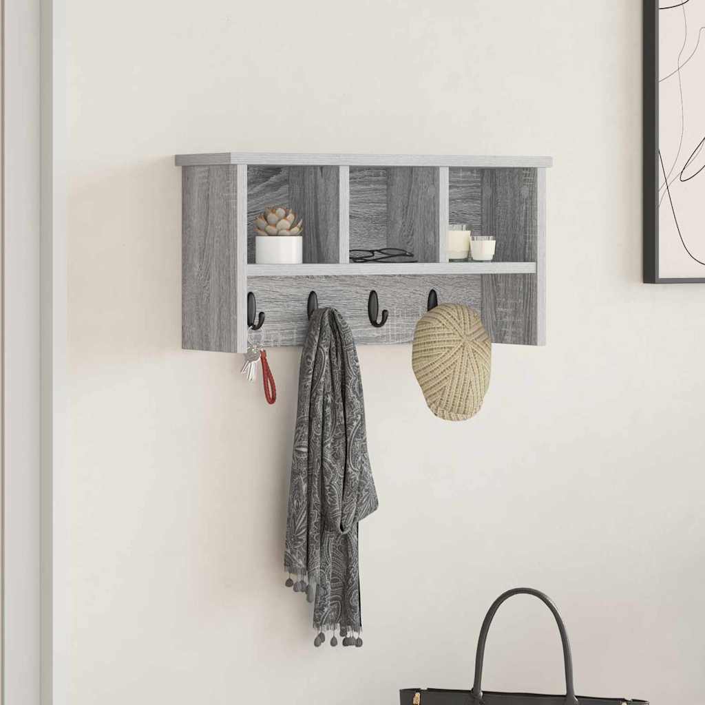 vidaXL Wandgemonteerde kapstok Wit 50 x 16 x 26 cm Bewerkt hout