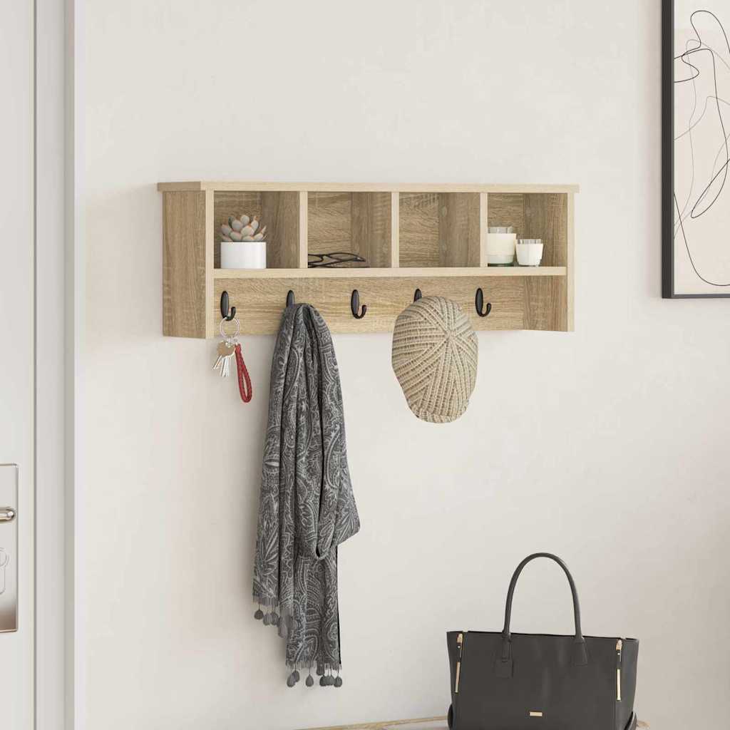 vidaXL Wandgemonteerde kapstok Wit 50 x 16 x 26 cm Bewerkt hout
