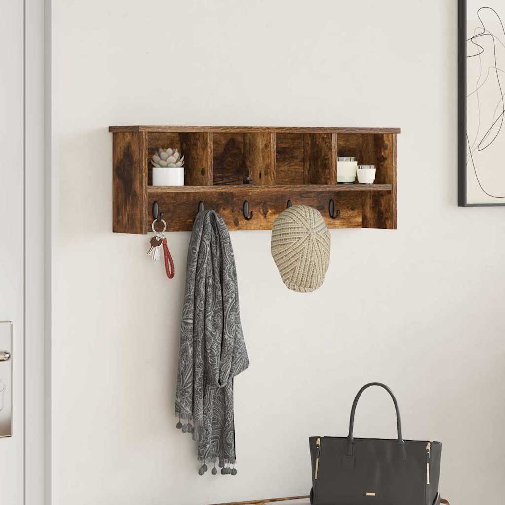 vidaXL Wandgemonteerde kapstok Wit 50 x 16 x 26 cm Bewerkt hout
