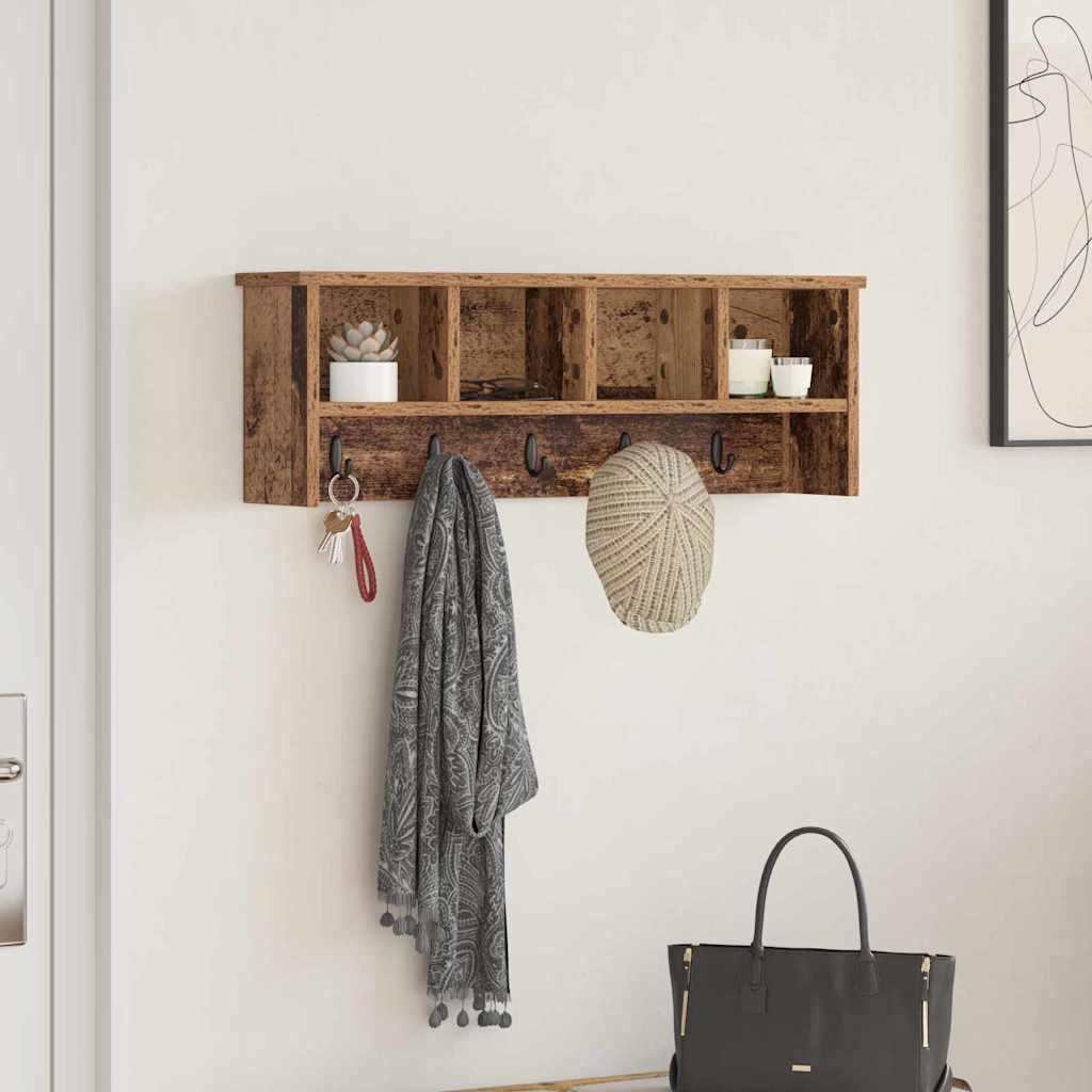 vidaXL Wandgemonteerde kapstok Wit 50 x 16 x 26 cm Bewerkt hout