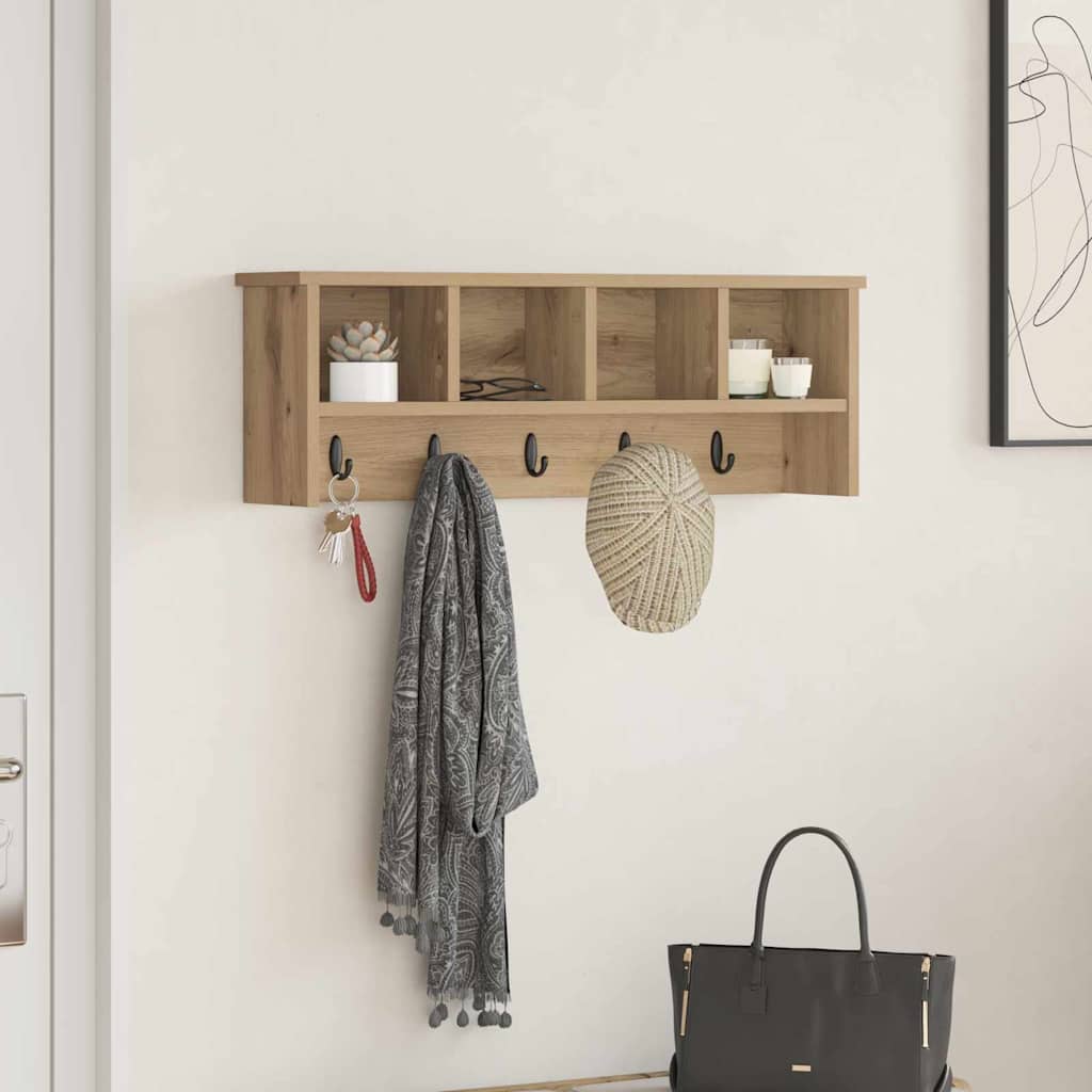 vidaXL Wandgemonteerde kapstok Wit 50 x 16 x 26 cm Bewerkt hout