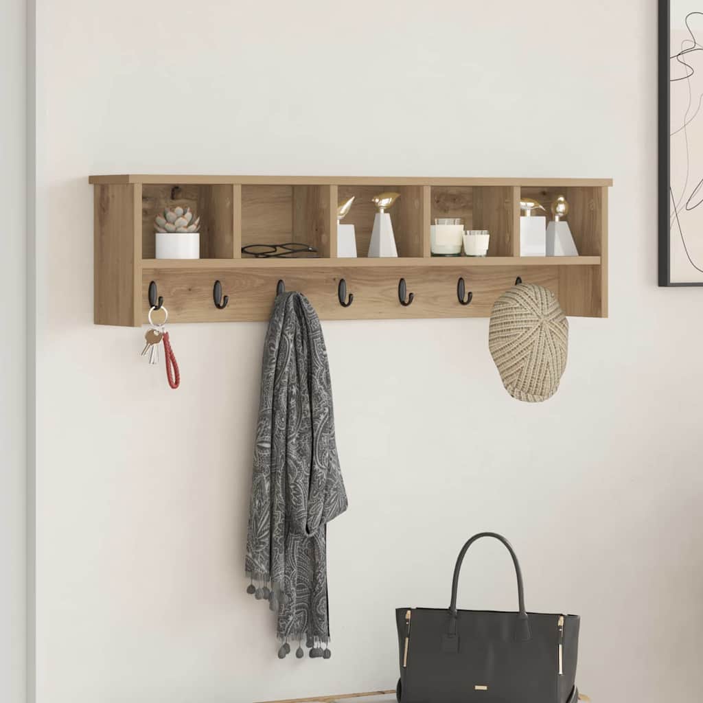 vidaXL Wandgemonteerde kapstok Wit 50 x 16 x 26 cm Bewerkt hout
