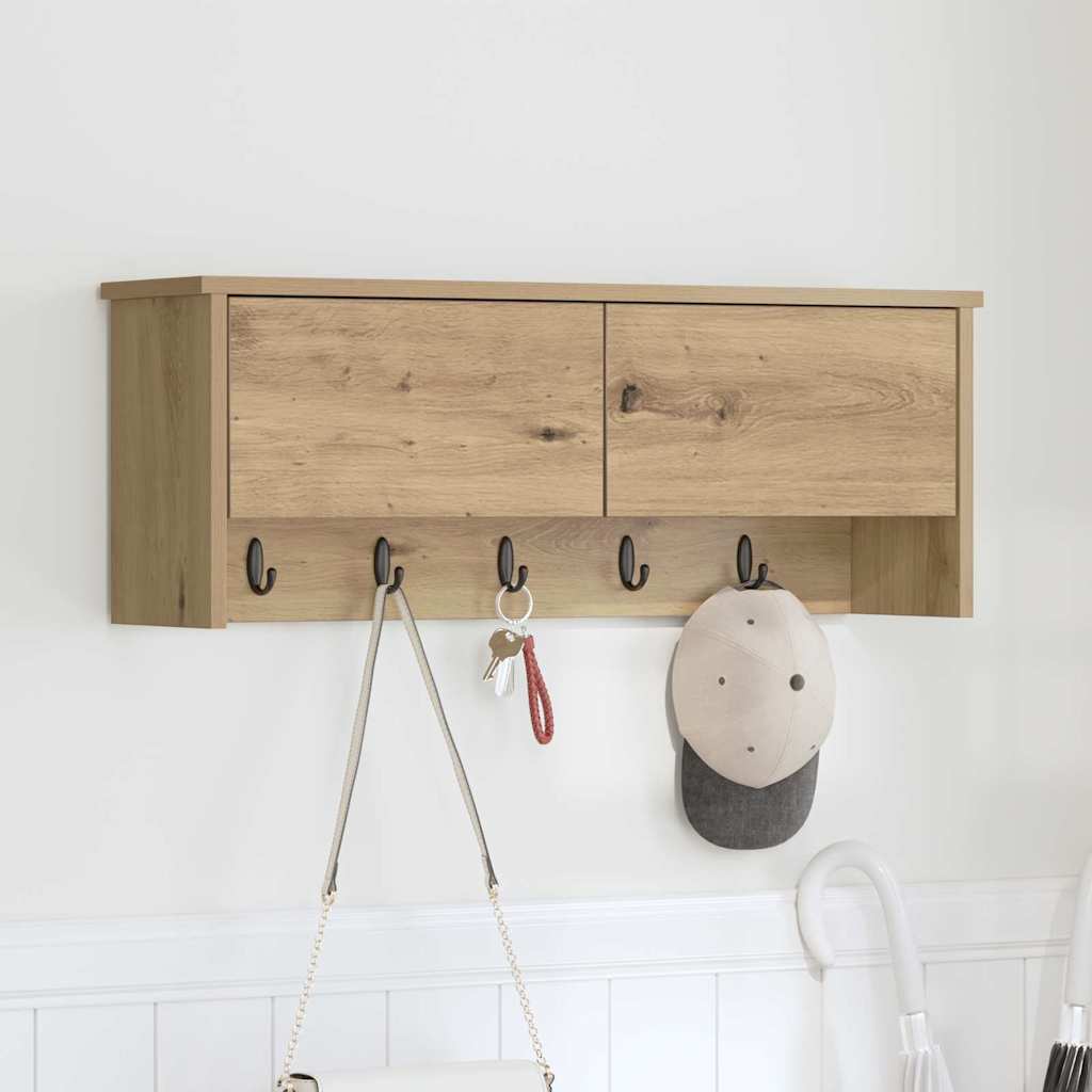 vidaXL Wandgemonteerde kapstok Wit 50 x 20 x 30 cm Bewerkt hout