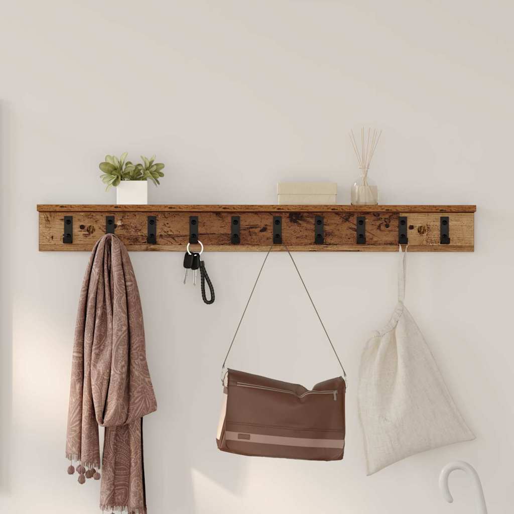 vidaXL Wandgemonteerde kapstok Wit 40 x 10.5 x 10.5 cm Bewerkt hout