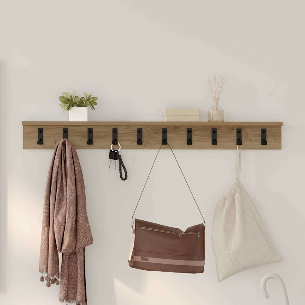 vidaXL Wandgemonteerde kapstok Wit 40 x 10.5 x 10.5 cm Bewerkt hout