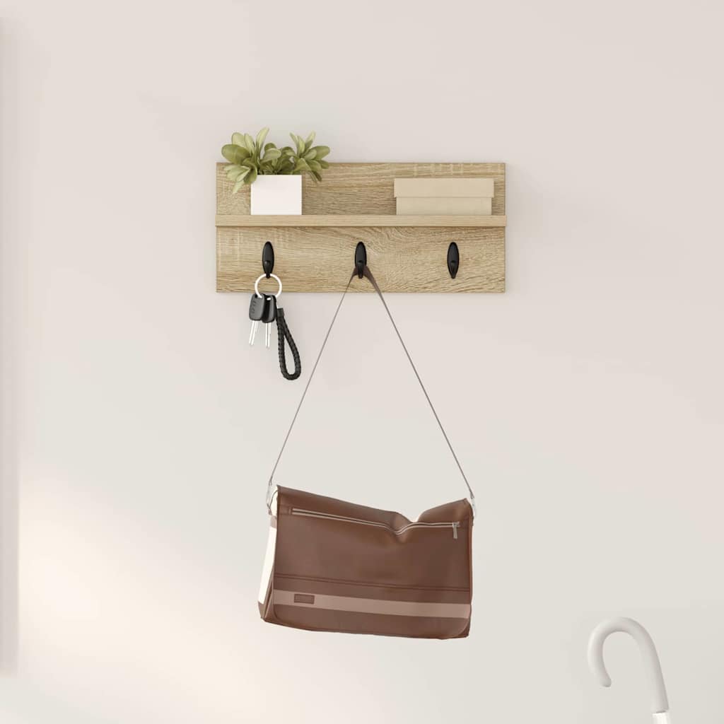 vidaXL Wandgemonteerde kapstok Wit 40 x 10.5 x 18 cm Bewerkt hout