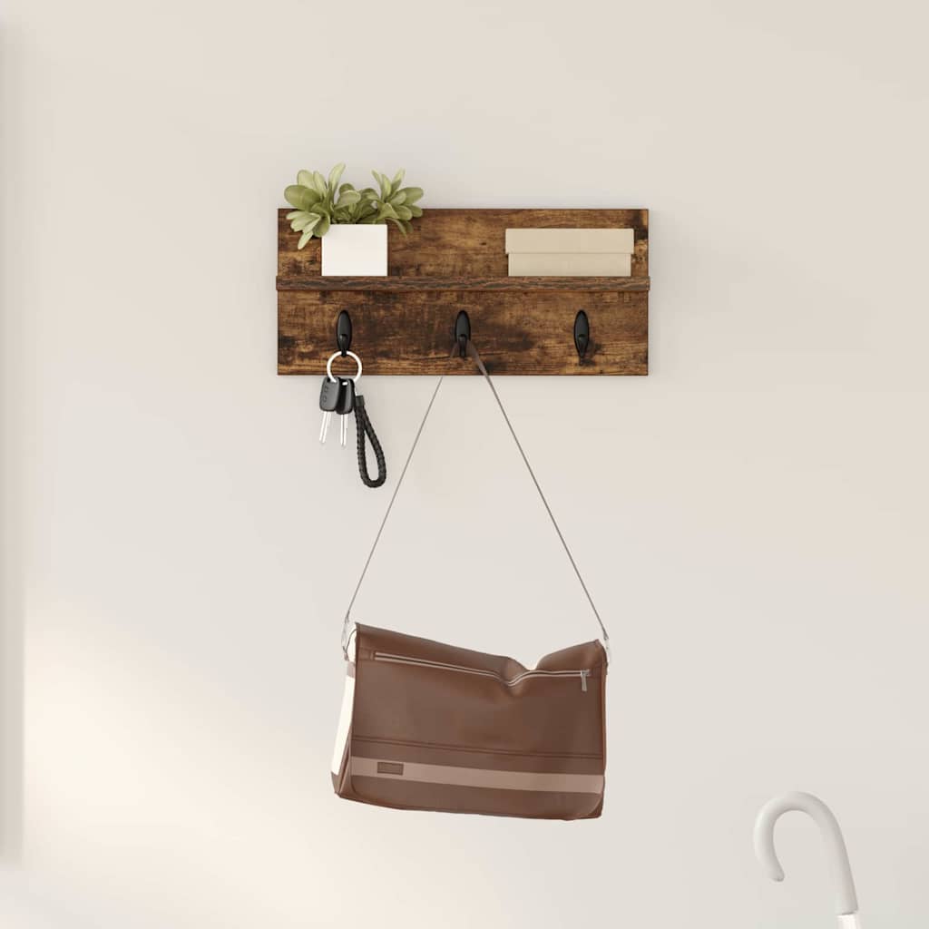 vidaXL Wandgemonteerde kapstok Wit 40 x 10.5 x 18 cm Bewerkt hout