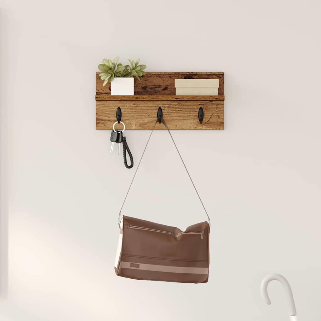 vidaXL Wandgemonteerde kapstok Wit 40 x 10.5 x 18 cm Bewerkt hout