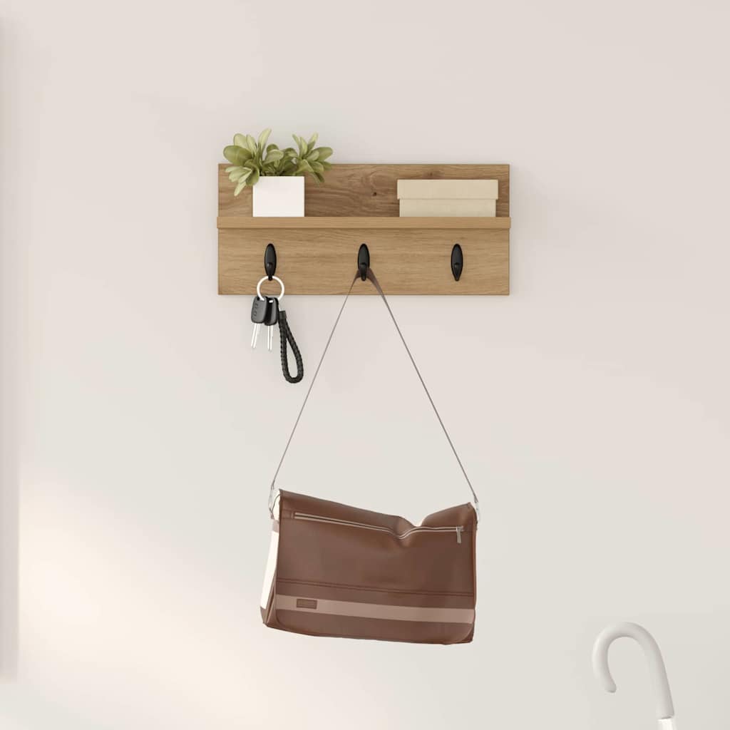vidaXL Wandgemonteerde kapstok Wit 40 x 10.5 x 18 cm Bewerkt hout