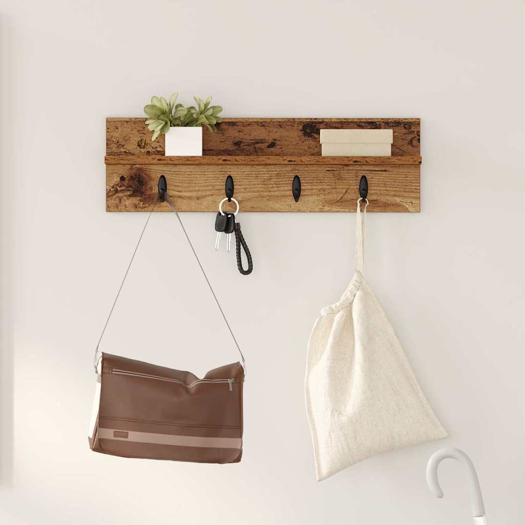 vidaXL Wandgemonteerde kapstok Wit 40 x 10.5 x 18 cm Bewerkt hout