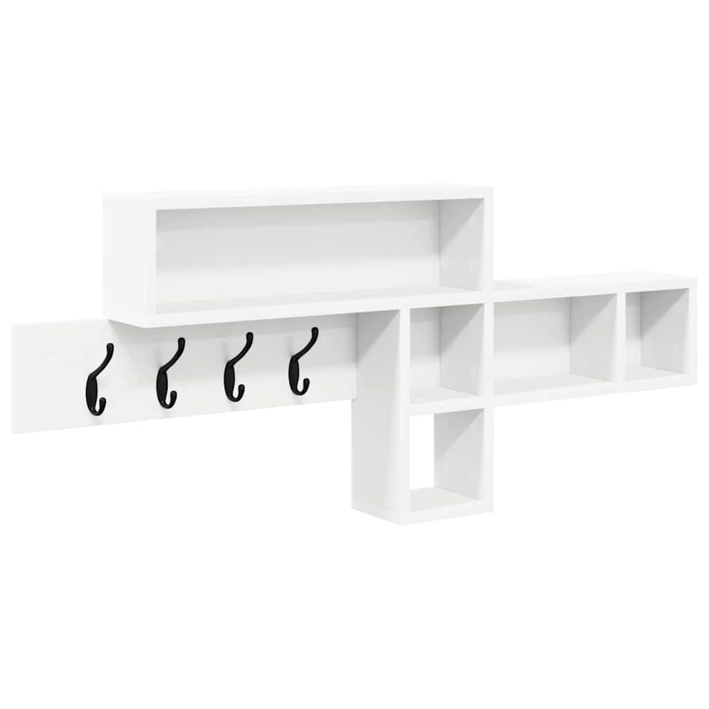 vidaXL Wandgemonteerde kapstok Wit 100 x 12 x 43.5 cm Bewerkt hout