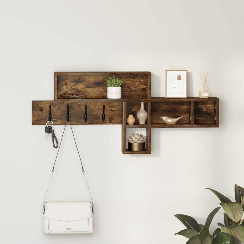 vidaXL Wandgemonteerde kapstok Wit 100 x 12 x 43.5 cm Bewerkt hout